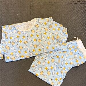 Little Sleepies men’s pajama set eggs and toast top size 2x pants size xl NWOT